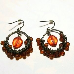 Amber dangle earrings